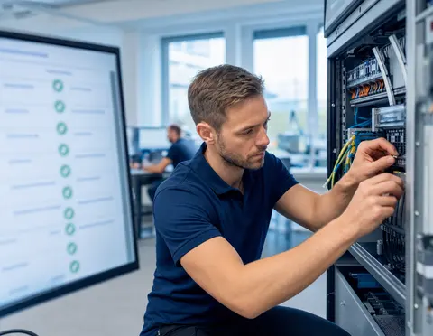 Monitoring-Dashboard, das den Betrieb laufender Automatisierungen überwacht
